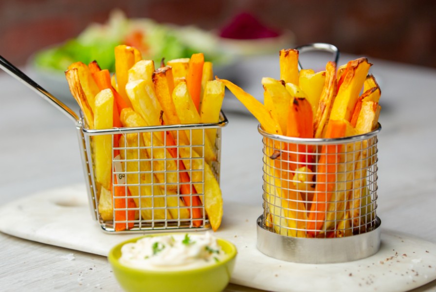 Root Vegetable Oven Chips and Sliders