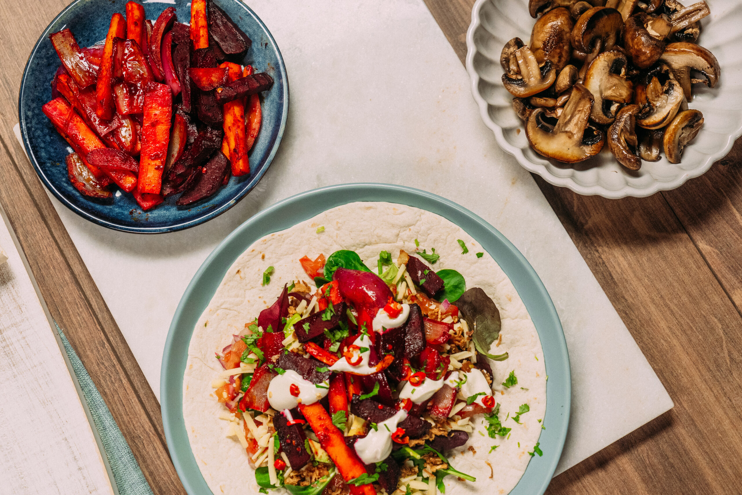 ROASTED ROOT VEGETABLE FAJITAS