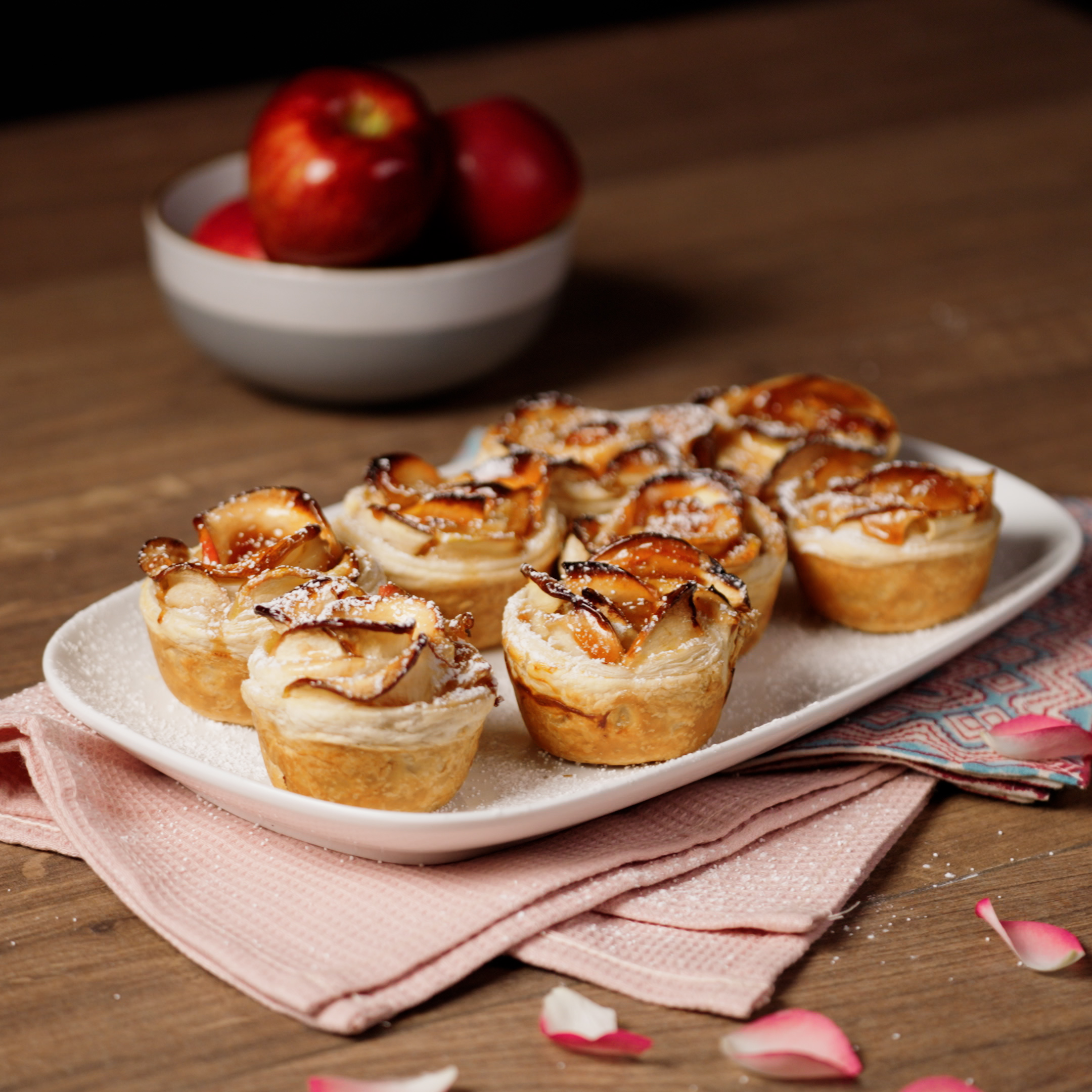 Valentine’s Day Red Apple Rose Puffs