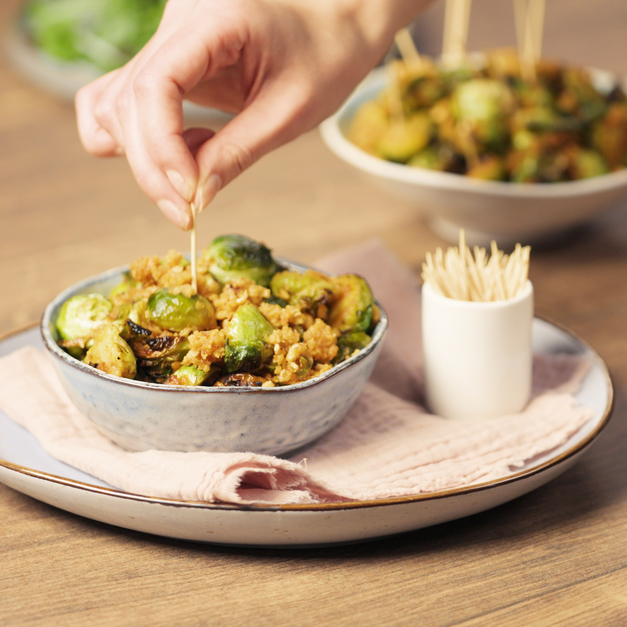 Crispy Brussels Sprouts with Honey and Sriracha