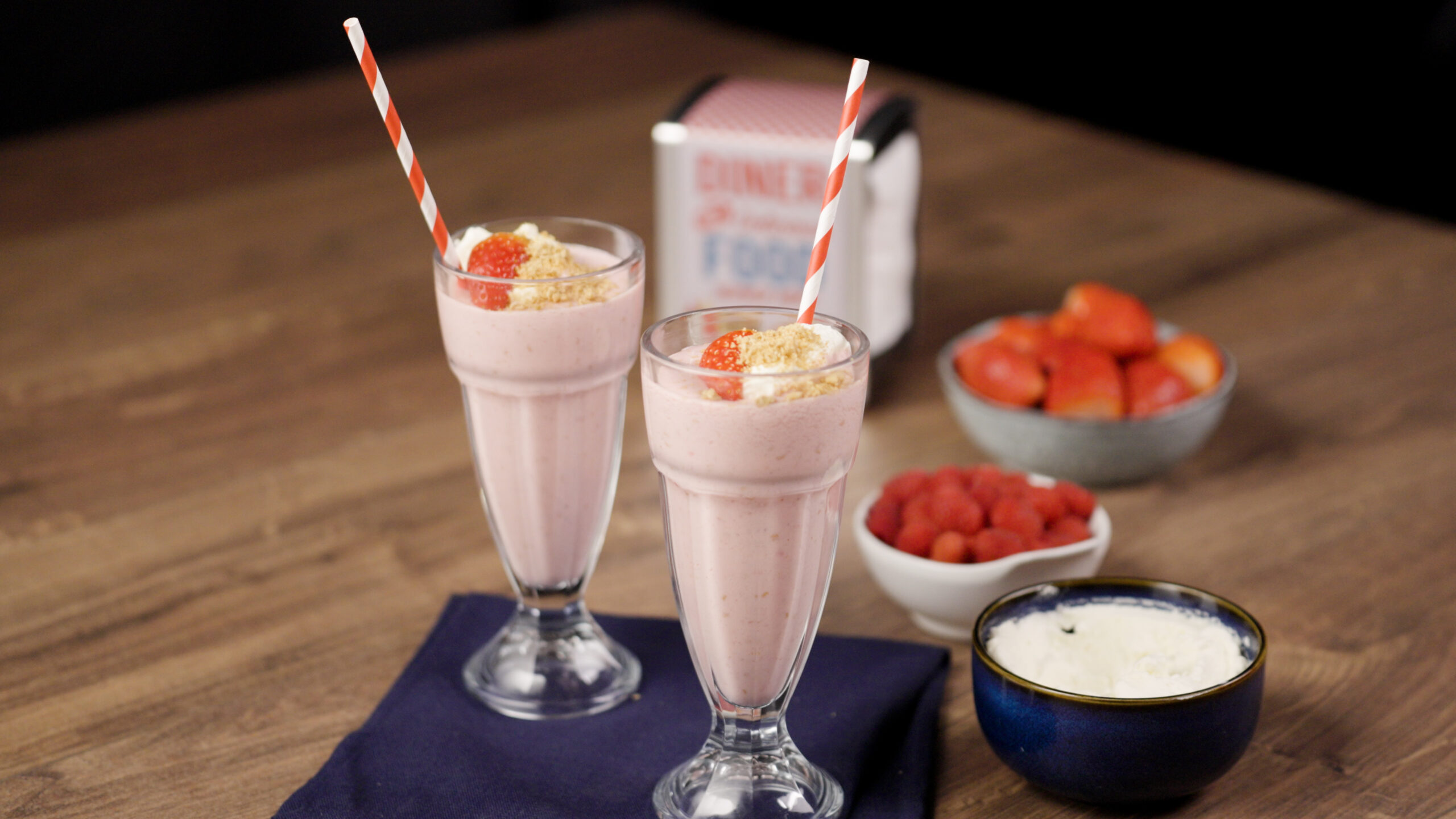 Strawberry and Raspberry Malted Milkshake