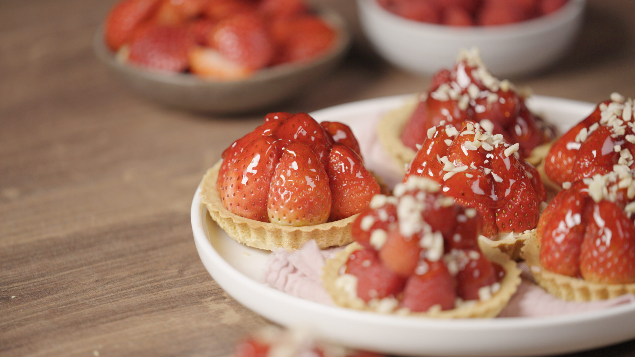 French-Style Glazed Strawberry and Raspberry Tarts